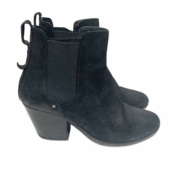 Rag & Bone Devon Black Suede Leather Ankle Bootie - Picture 2 of 11